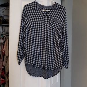Dark blue plaid shirt